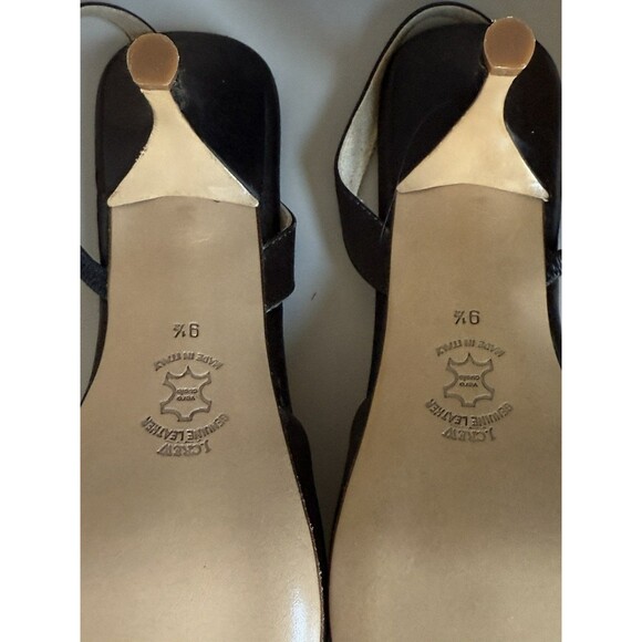 J Crew Satin Sling Back Kitten Heels Brown Bow 9.5 - Picture 7 of 8